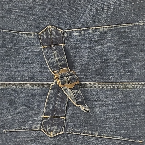 Denim Chore Jacket Workwear Utility Dark Wash Jean Coat Large Pockets Heritage - Picture 6 of 11